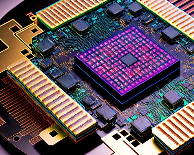 プリント基板に取り付けられた半導体